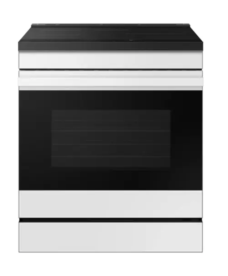 Samsung - Bespoke 6.3 Cu. Ft. Slide-In Electric Induction Range with Air Fry - White Glass