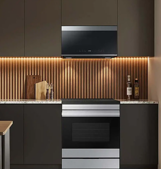 Samsung - Bespoke 6.3 Cu. Ft. Slide-In Electric Induction Range with Ambient Edge Lighting - Stainless Steel