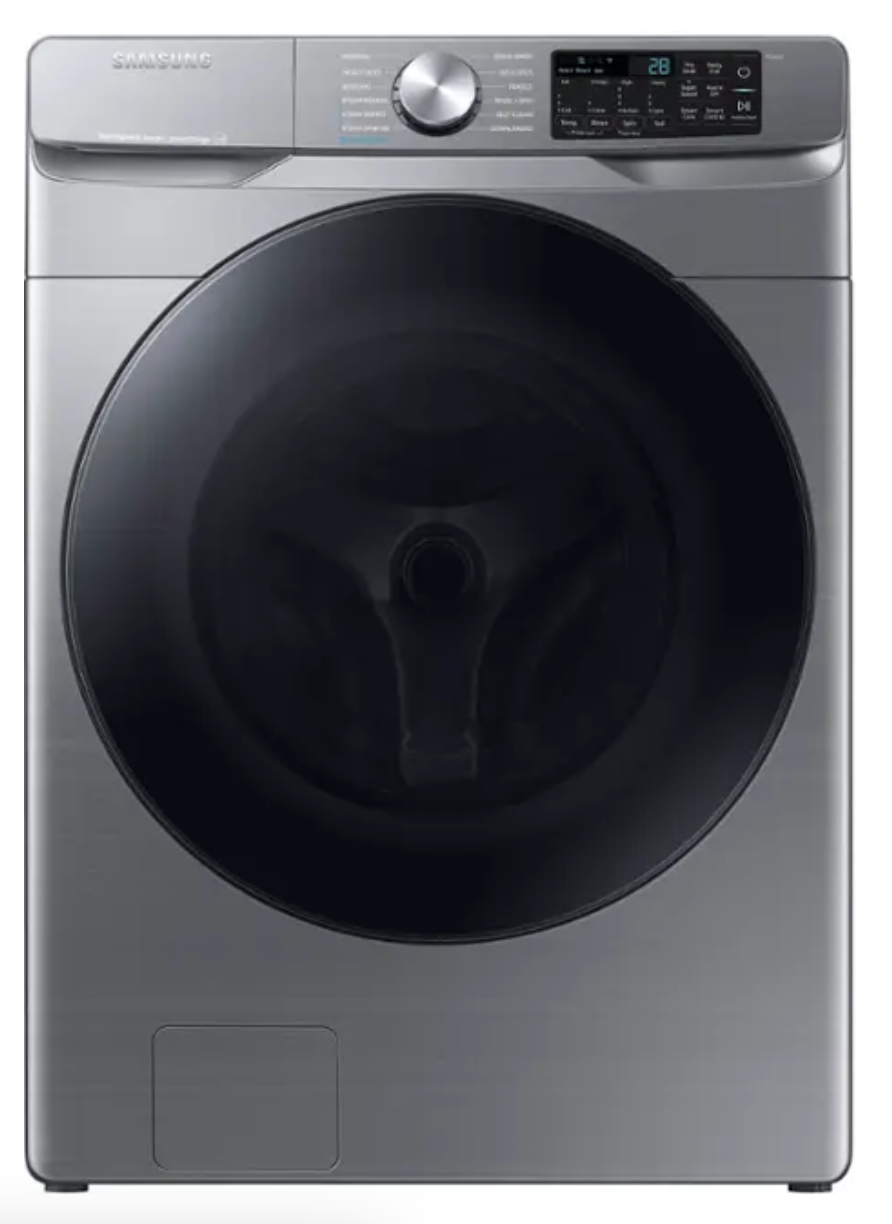 Samsung - 4.5 Cu. Ft. High-Efficiency Stackable Smart Front Load Washer with Steam and Super Speed Wash - Platinum