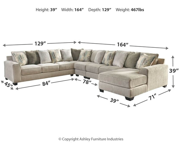 Ardsley 5-Piece Sectional with Chaise