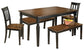 Owingsville Dining Table and 2 Chairs and 2 Benches